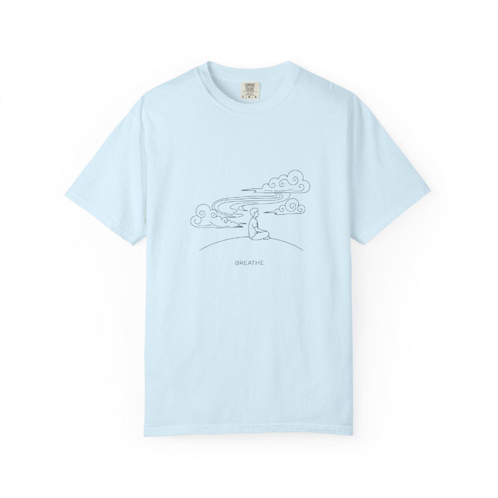 Dreamscape Graphic T-Shirt — 'BREATHE' Minimal Line Art