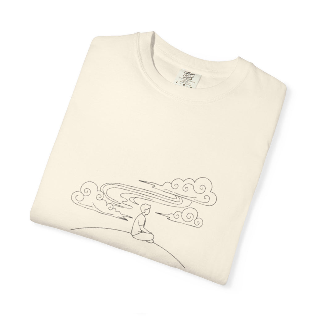 Dreamscape Graphic T-Shirt — 'BREATHE' Minimal Line Art