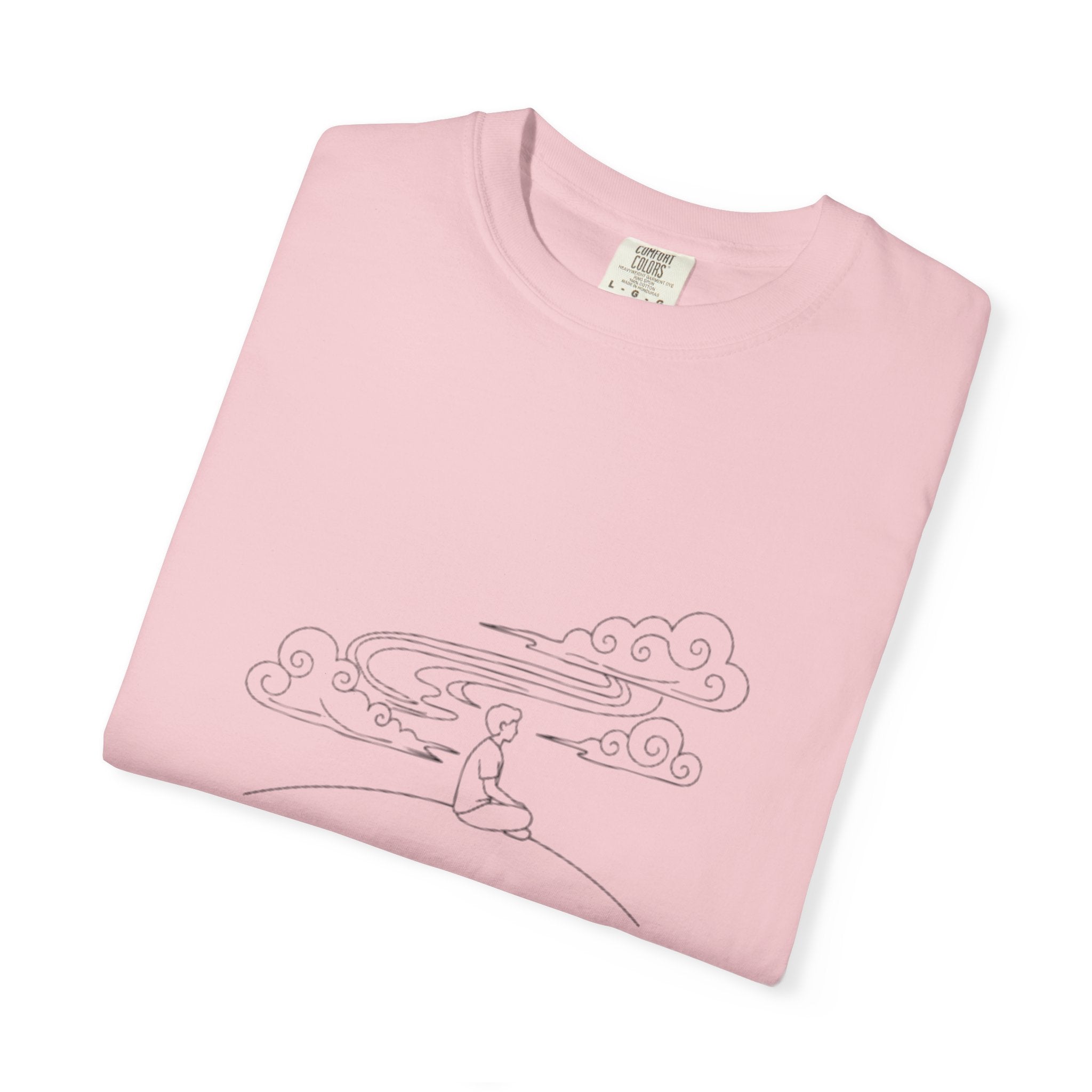 Dreamscape Graphic T-Shirt — 'BREATHE' Minimal Line Art
