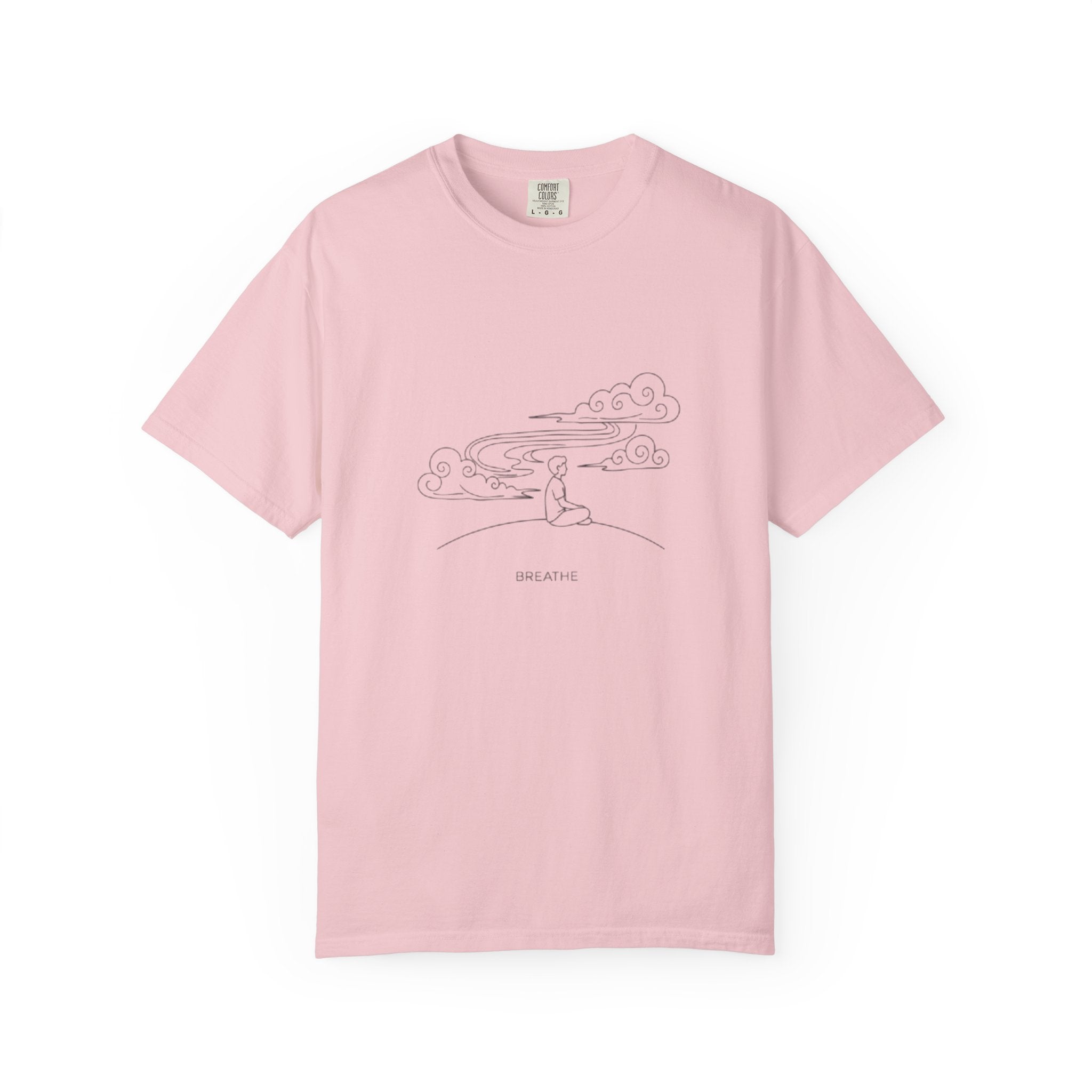 Dreamscape Graphic T-Shirt — 'BREATHE' Minimal Line Art