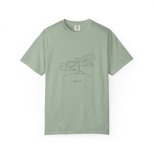 Dreamscape Graphic T-Shirt — 'BREATHE' Minimal Line Art