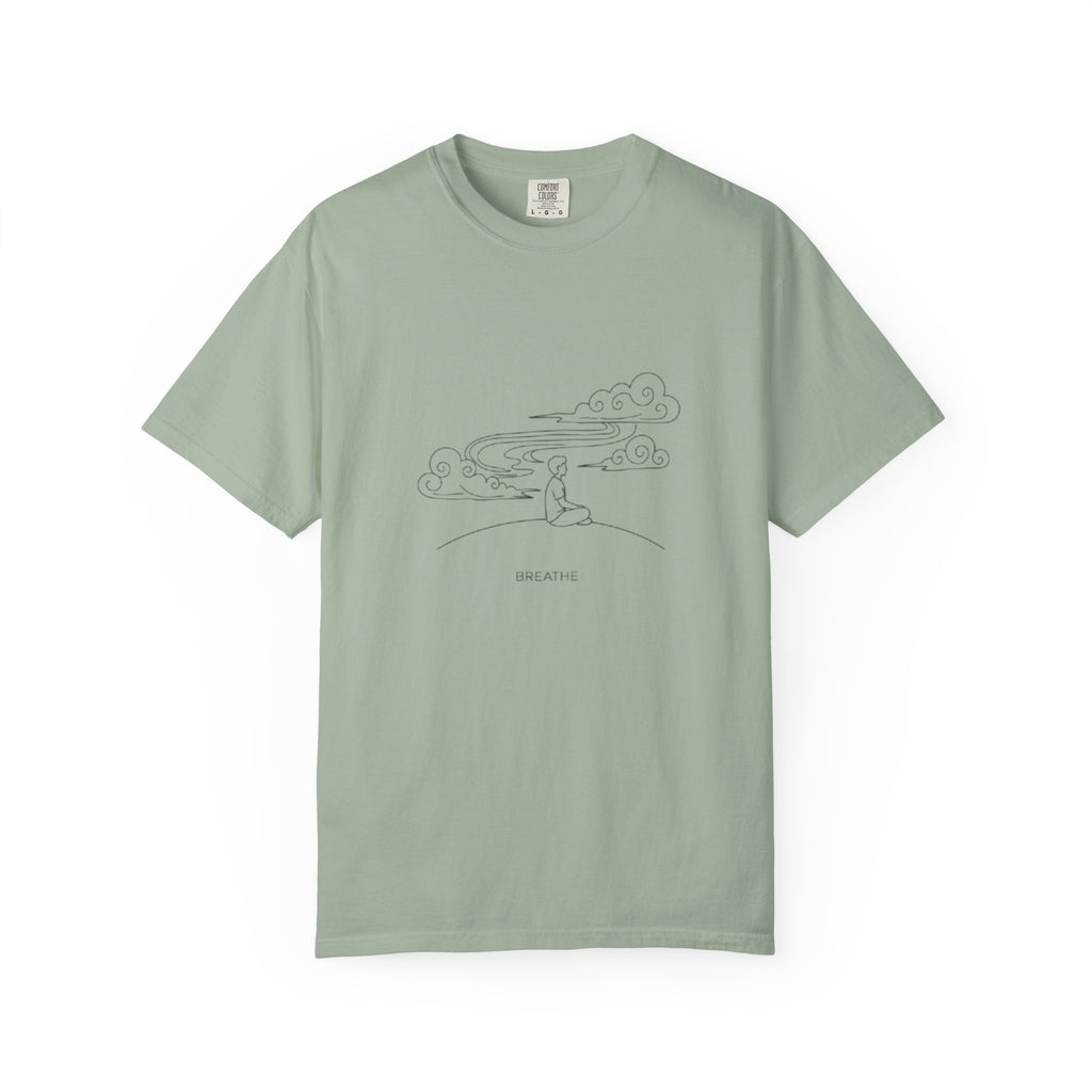 Dreamscape Graphic T-Shirt — 'BREATHE' Minimal Line Art