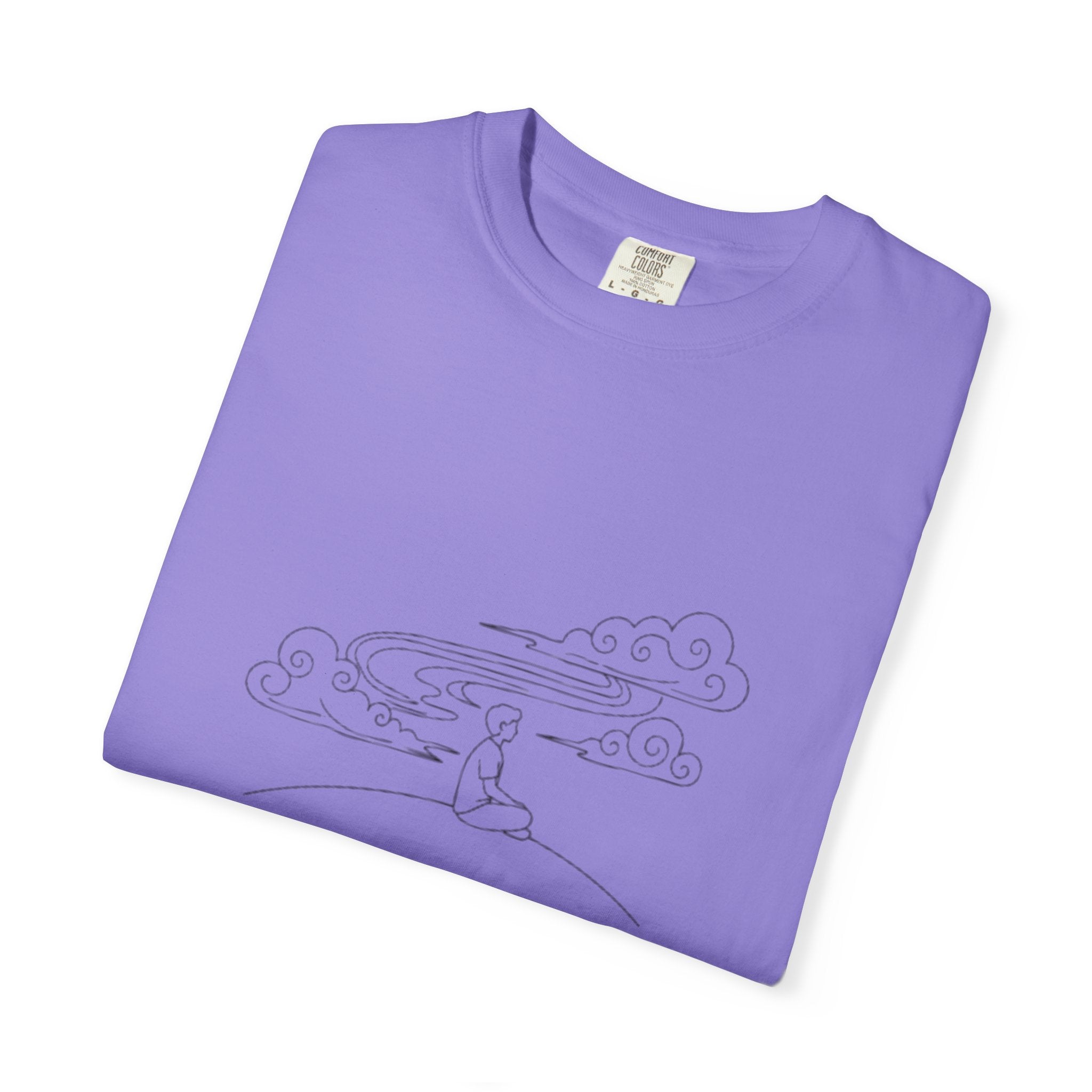 Dreamscape Graphic T-Shirt — 'BREATHE' Minimal Line Art
