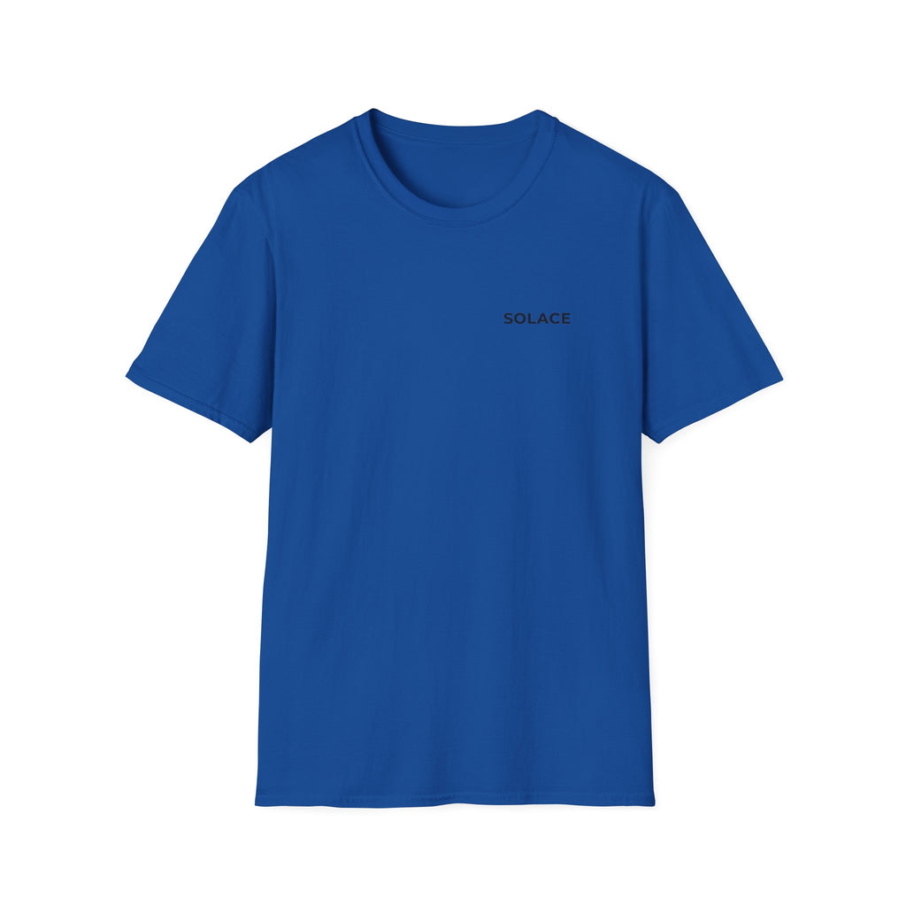 Solace Minimalist Tee — Small Chest Text Relaxed T-Shirt