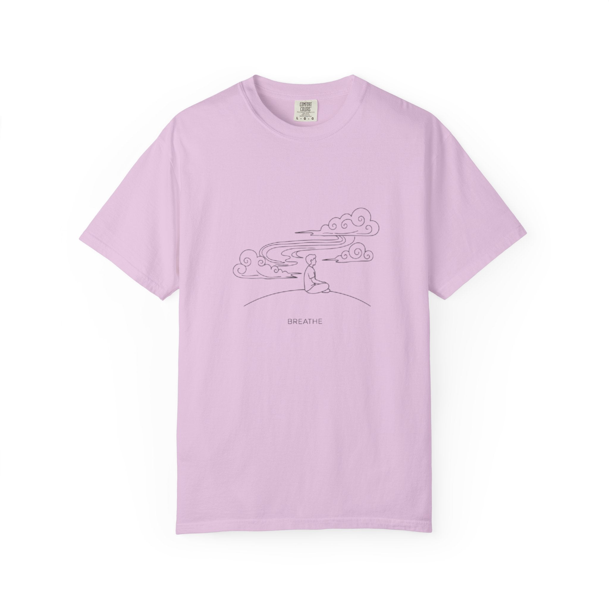 Dreamscape Graphic T-Shirt — 'BREATHE' Minimal Line Art